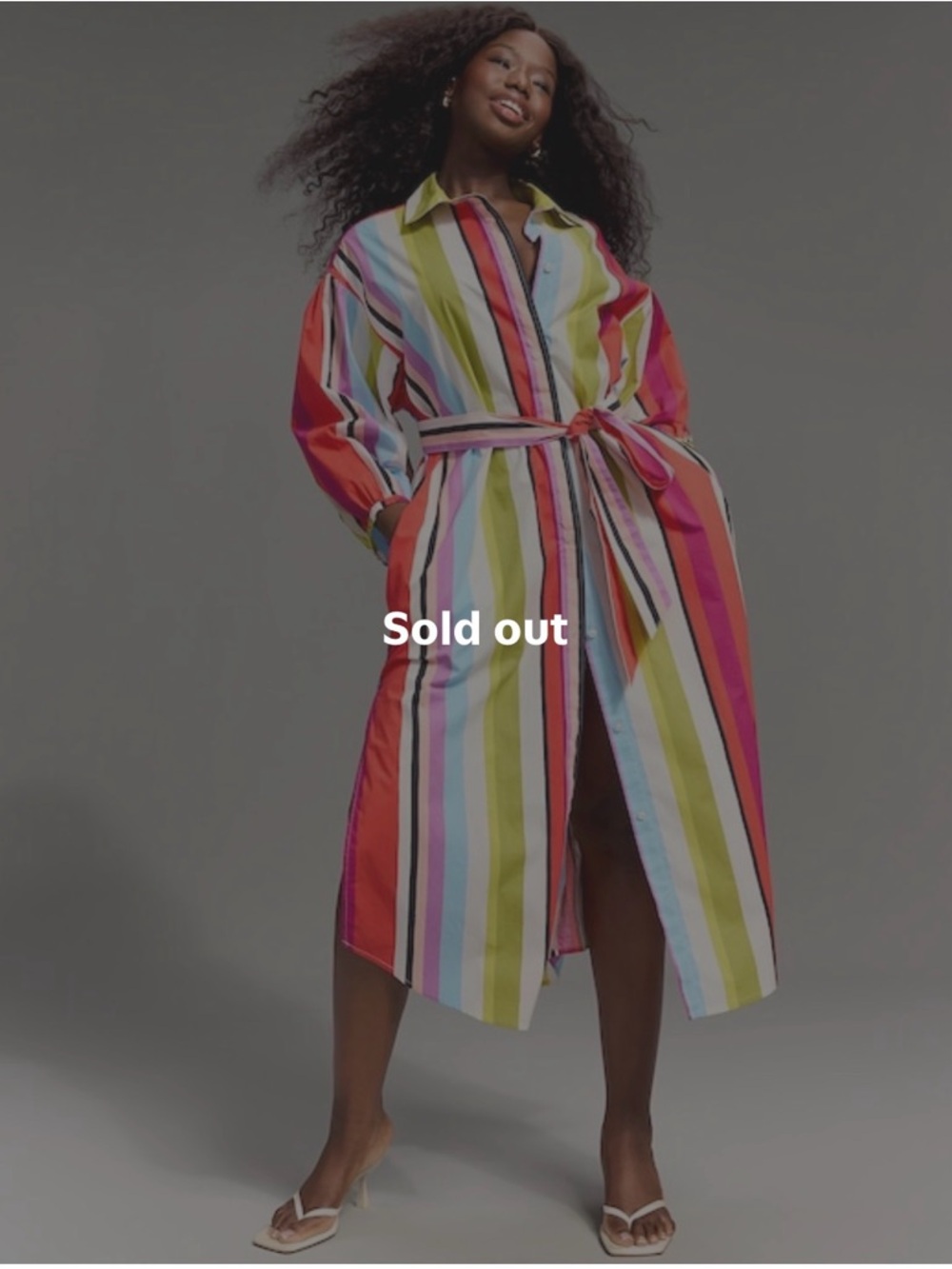 Christopher John Rogers x Old Navy Multicolor Striped Maxi Shirt Dress XS,S,XL